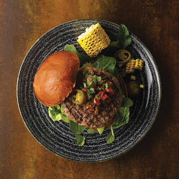 Homespun Charcoal Black Coupe Plate 28.8cm